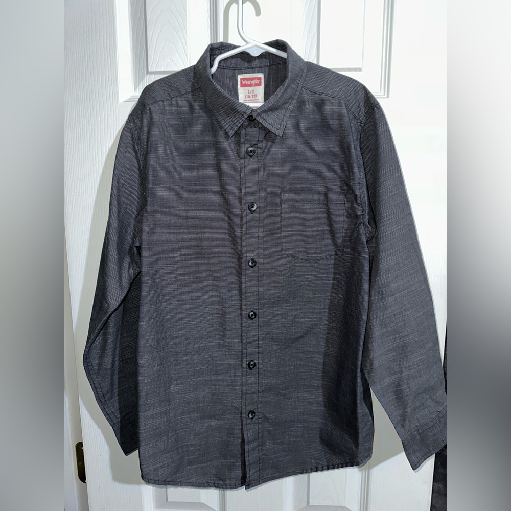 BOYS (10-12) Wrangler Gray Button Down